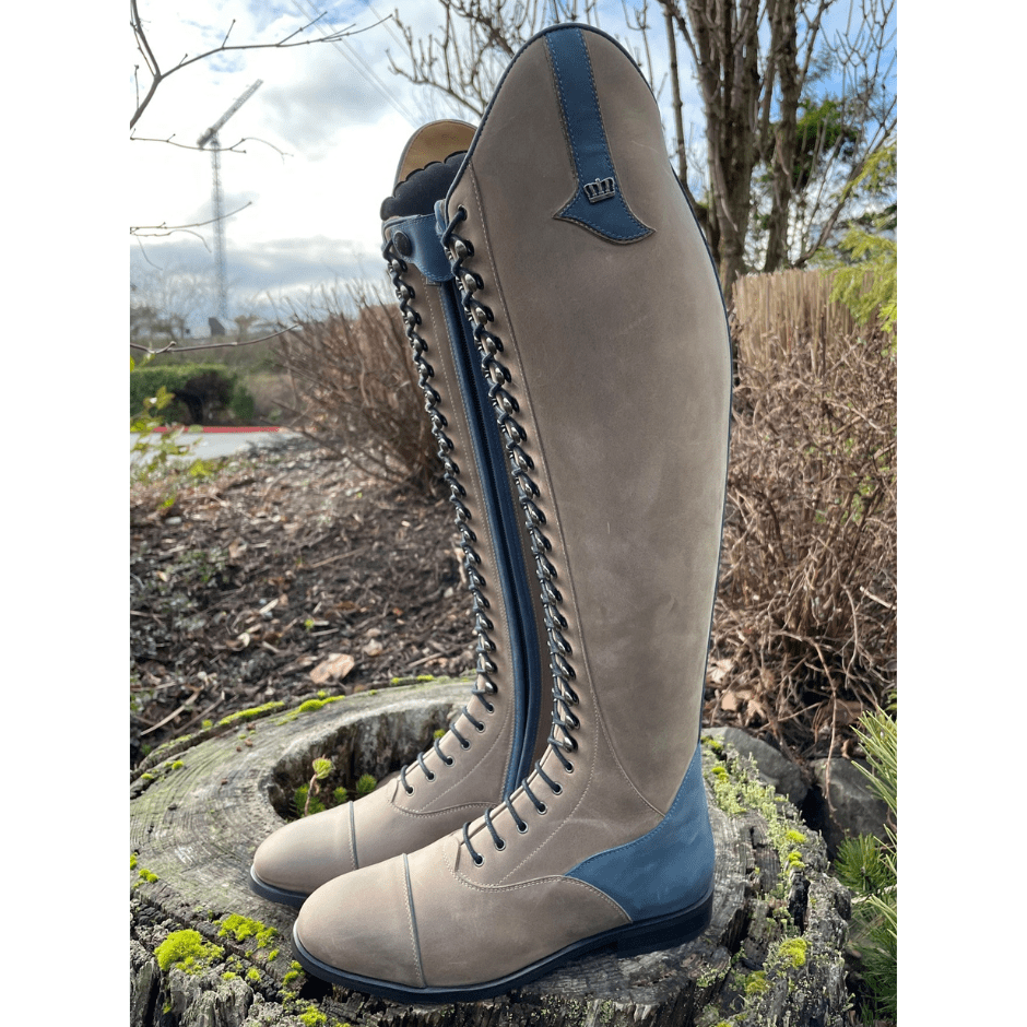 Custom Kingsley Orlando 02 Lace Up Dressage Boot - Gaucho Grey & Gaucho Navy