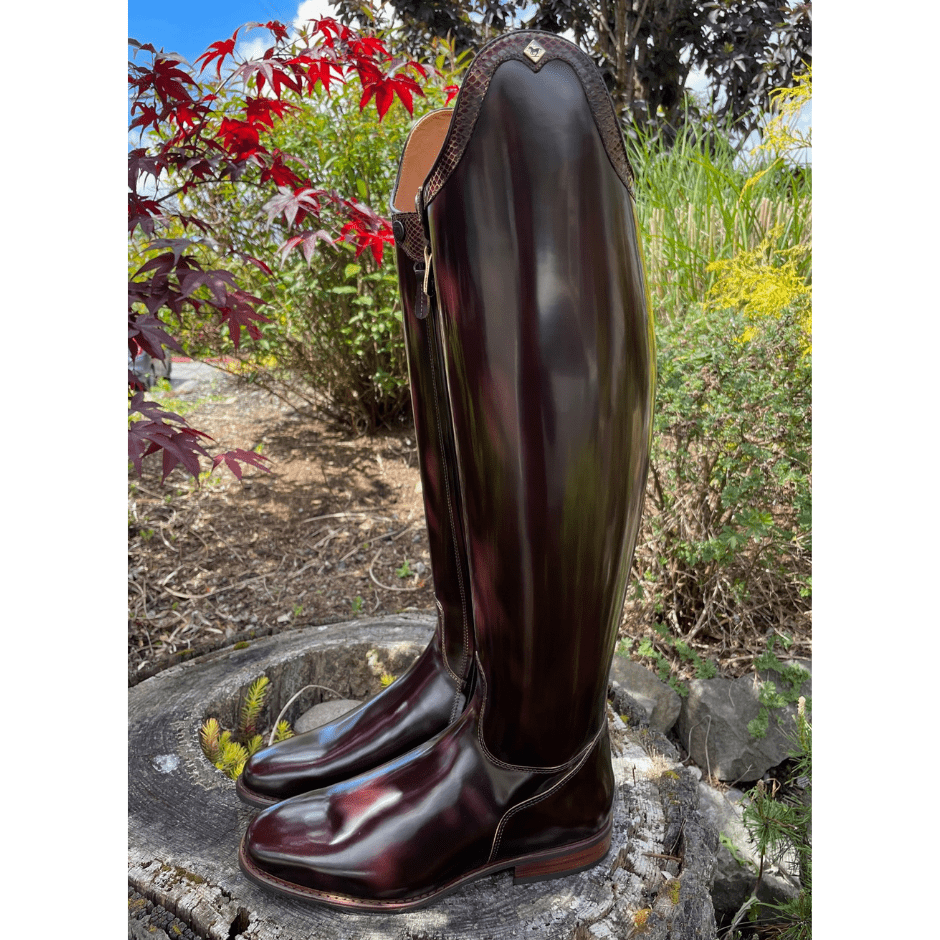 Custom DeNiro Raffaello Dressage Boot - Brushed Brown with Pitone Rondine Top