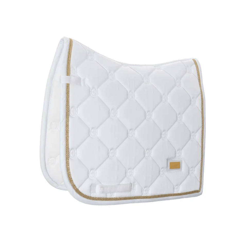 equestrian stockholm dressage pad - white perfection gold