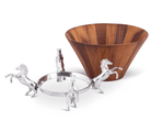 arthur court horse wood salad bowl