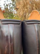 Custom DeNiro Bellini Dressage Boots - Brushed Brown with Camoscio Uptop & Luxory Metallic Piping