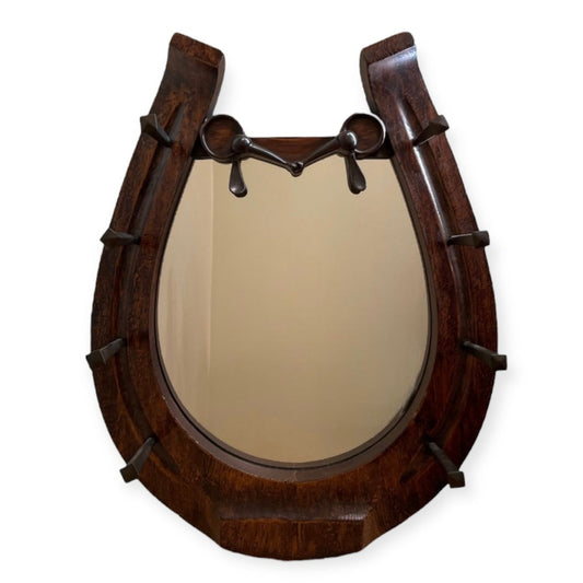 Horseshoe Mirror with Hooks