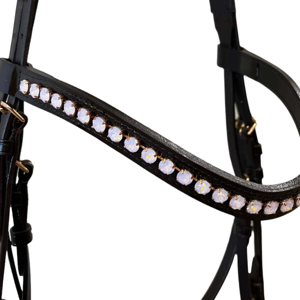 Otto Schumacher Tokyo Snaffle Bridle with Brown Leather and Rose Gold 