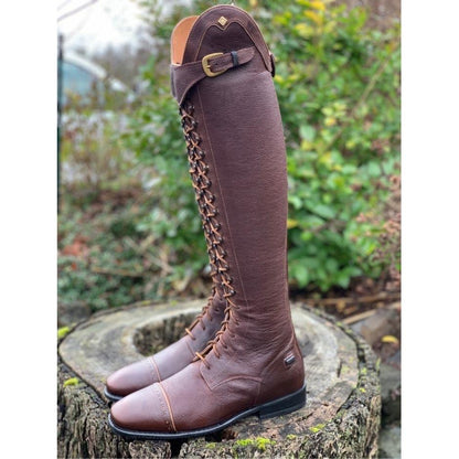 Custom DeNiro tall boot with Montus leather with a stretch panel to ensure the best fit.