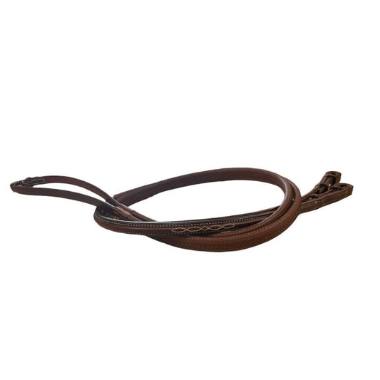 Edgewood Fancy Stitched Raised Rubber Reins - 5/8"
