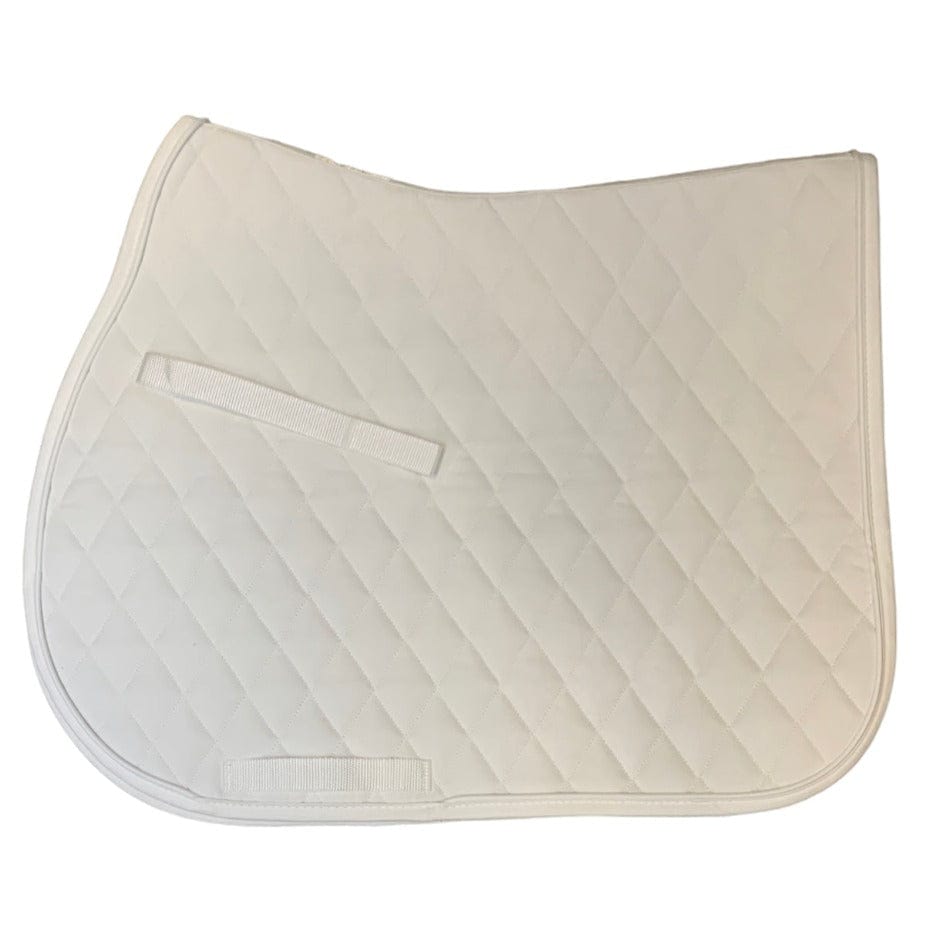 White saddle pad against a white background