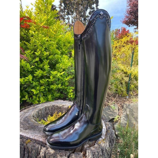 Custom DeNiro Bellini Dressage Boots - Black Crystal Rondine Top