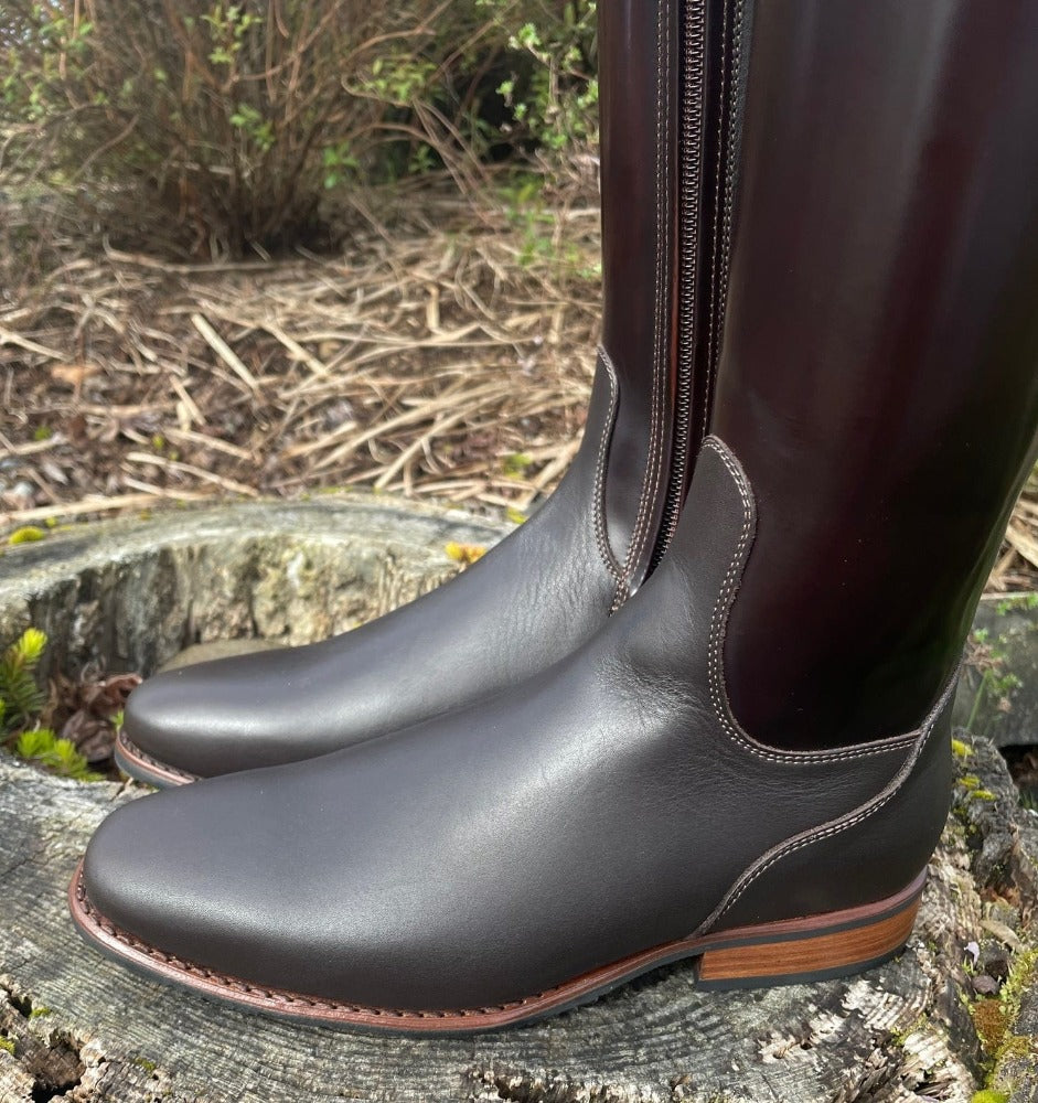 Custom DeNiro Bellini Dressage Boot - Brushed Brown with Swarovski Emblem