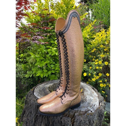 Custom Tinitoretto custom dressage boots in full BG salmon leather 