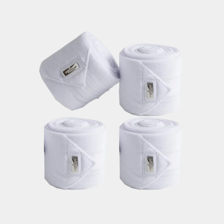equestrian stockholm polo bandages - white silver